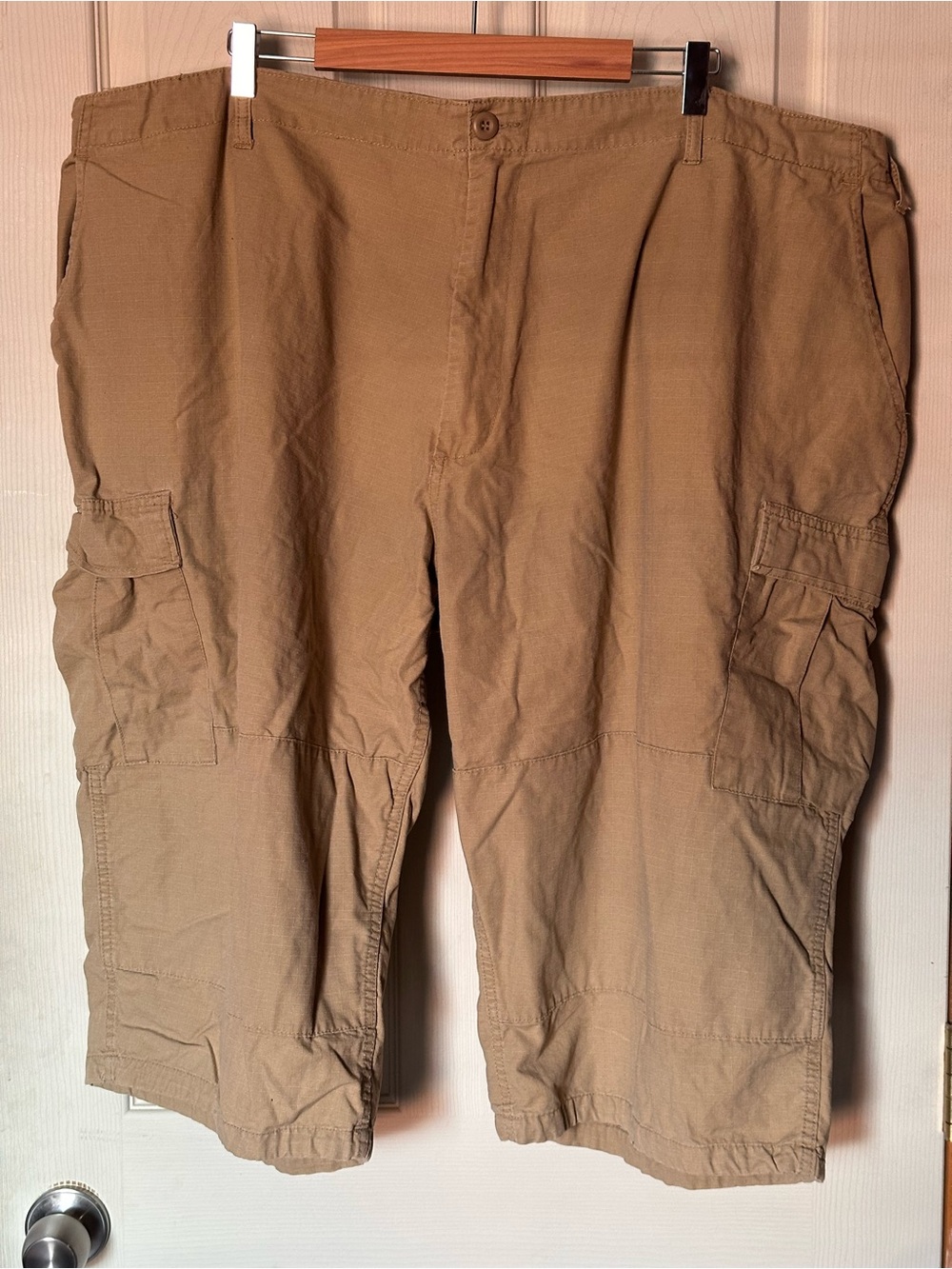 RW&B Outfitters Tan Cargo Shorts Men’s Cotton Ripstop Utility Shorts